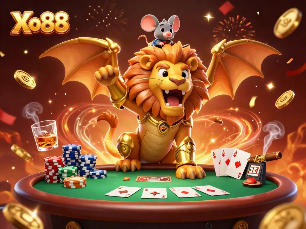 Engage with Xo88's thrilling gaming with a dynamic chimera and poker scene.