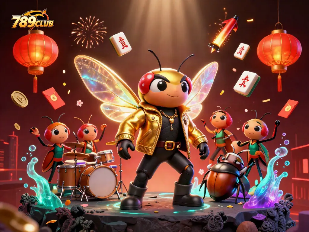Engage with 789CLUB through vibrant 3D casino art, featuring dynamic game elements and cartoon characters.