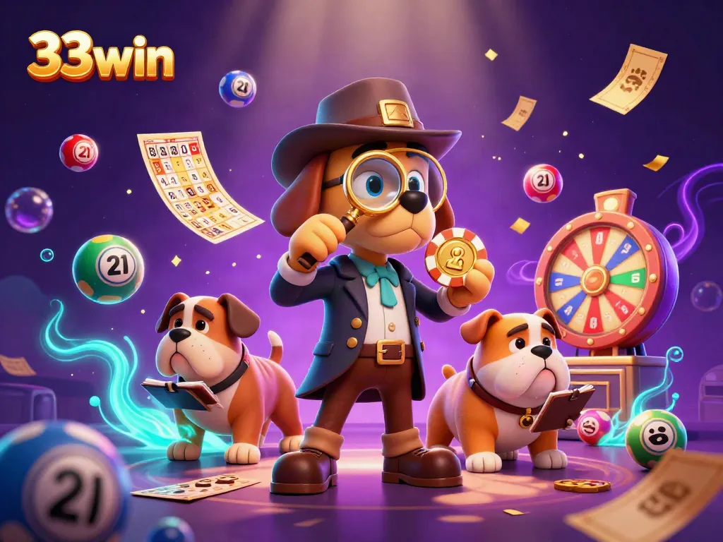 Engage in thrilling excitement with 33win as the detective duo uncovers golden clues amidst vibrant casino elements.