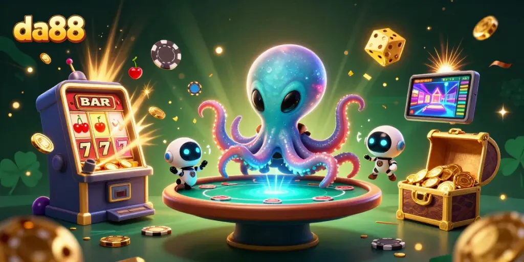 Experience thrilling gameplay with da88 as aliens and robots navigate a casino adventure.
