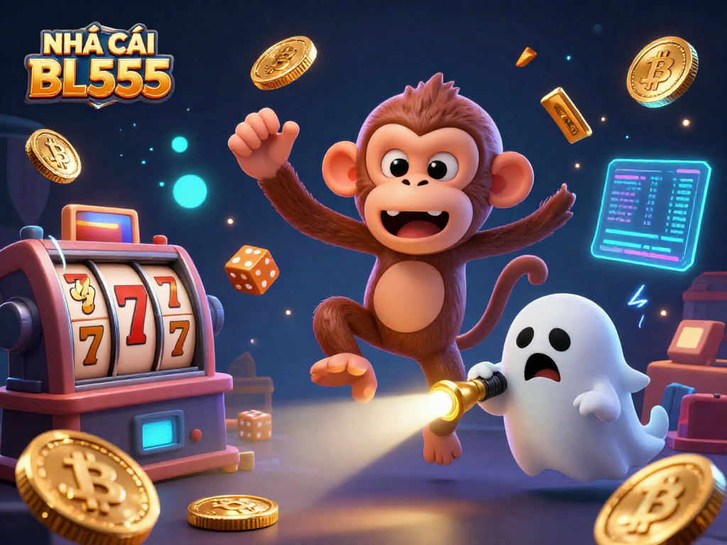 Experience thrilling gaming action at NHÀ CÁI BL555 with exciting animations and vibrant casino elements.