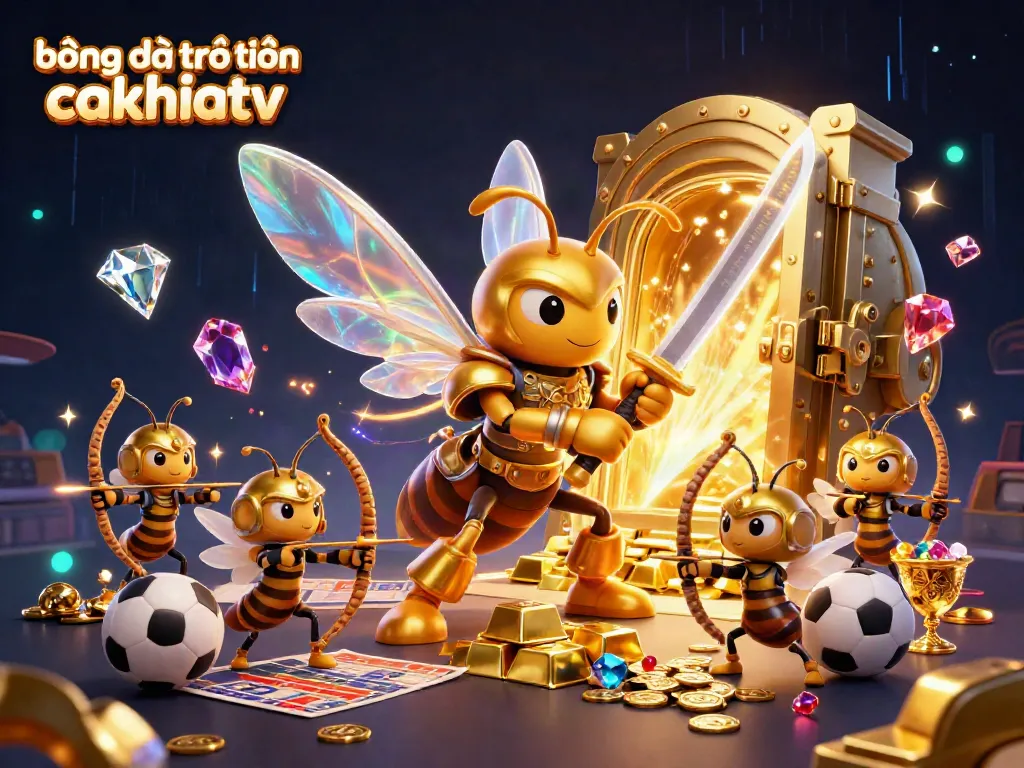 Bóng đá trực tuyến cakhiatv showcases a dynamic sports betting adventure with vibrant casino elements.