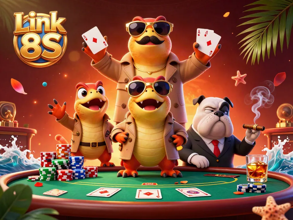 Experience the excitement of Link 8S with raptors in a trench coat trying to sneak into a casino.