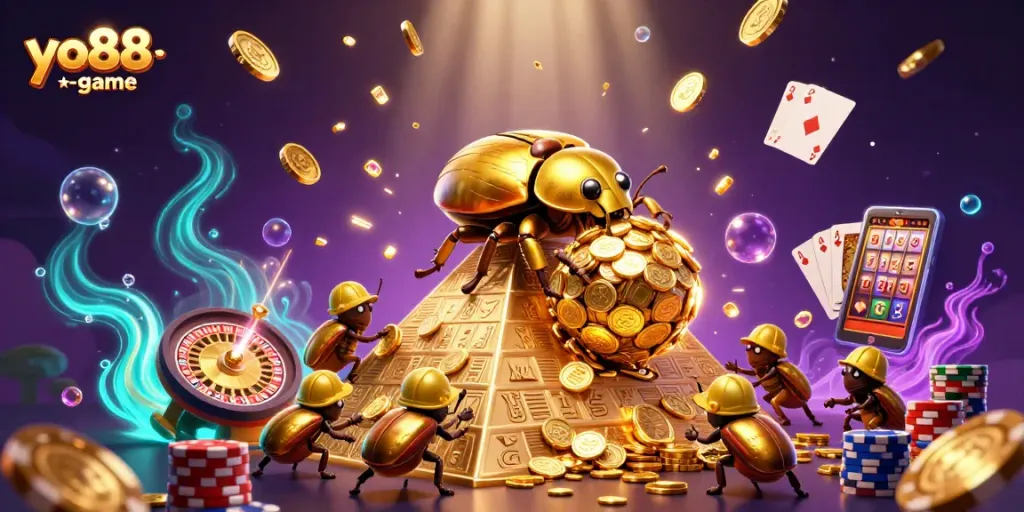Experience thrilling wins at yo88-game with vibrant casino elements featuring gold coins and jackpot symbols.