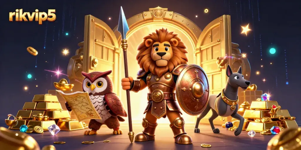 Experience thrilling wins at rikvip5 with dynamic characters and golden treasures illuminating the casino adventure.