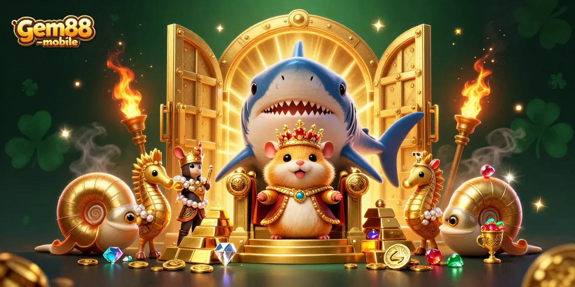 Enjoy thrilling adventures with gem88-mobile featuring a golden hamster king and treasures!