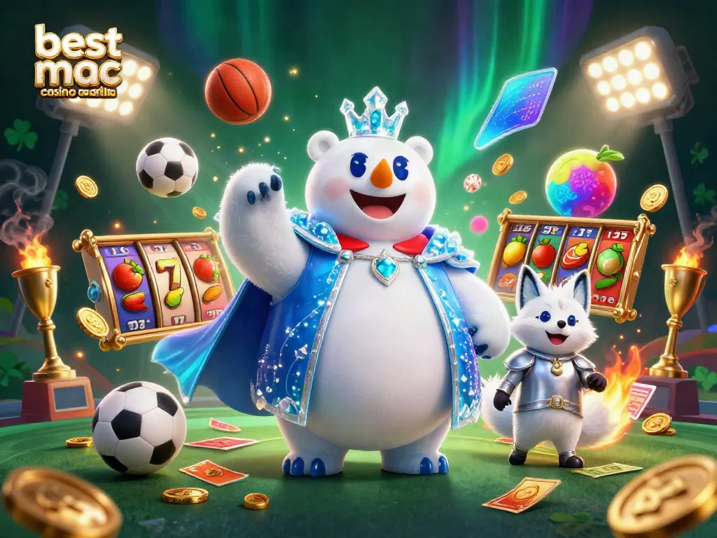 Experience the excitement of the best mac casino australia with a vibrant 3D scene featuring dynamic casino elements.