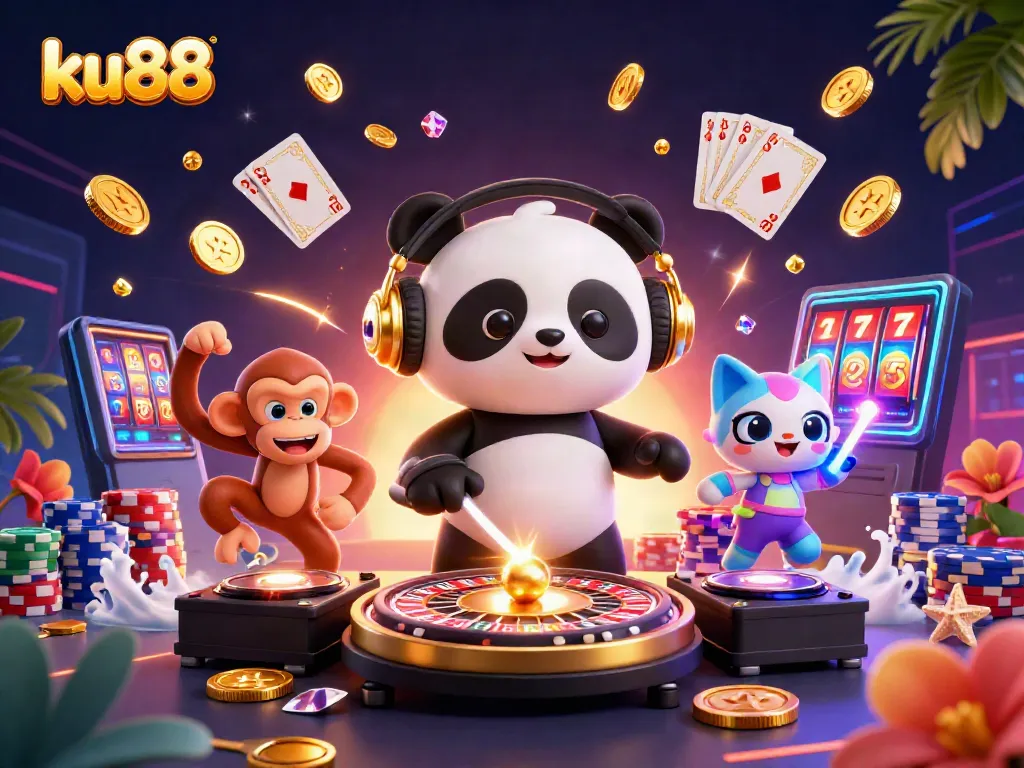 Spin and win with ku88 at this vibrant casino-themed party scene