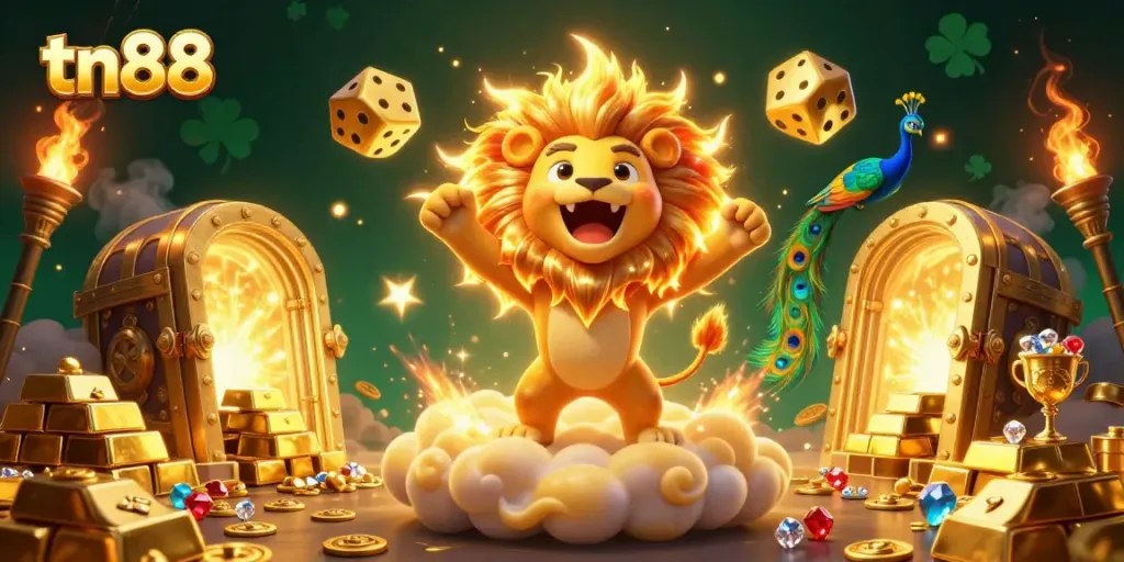 Engage in winning moments with tn88 as golden treasures and vibrant characters illuminate the casino atmosphere.