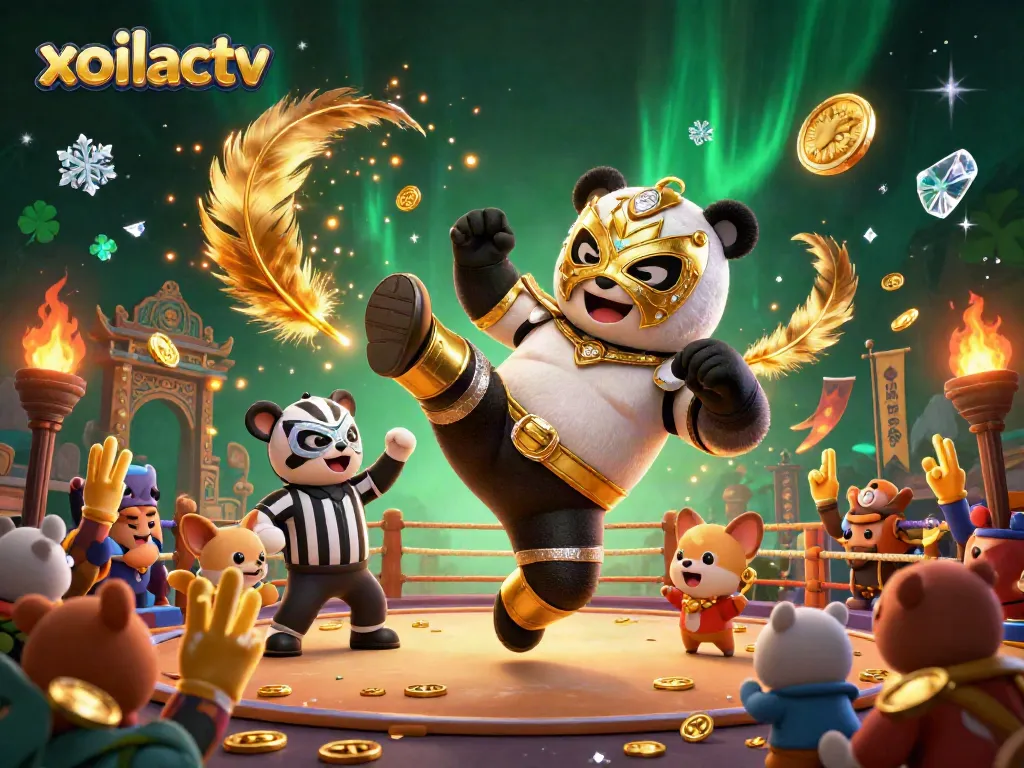 Experience top gambling entertainment with xoilactv showcasing a dynamic wrestling match in vibrant 3D.