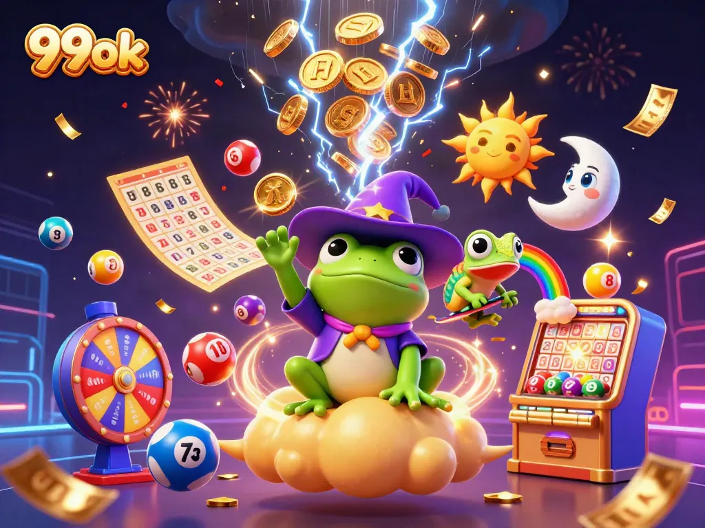Experience the excitement of 99ok with a magical storm of winning lottery dreams, colorful celebrations, and dynamic gaming action!
