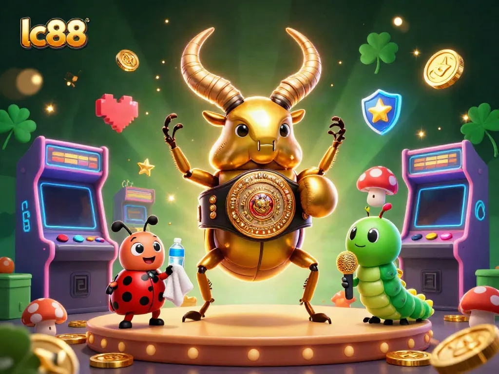 Experience thrilling action with lc88's unique gaming environment featuring vibrant characters and casino elements