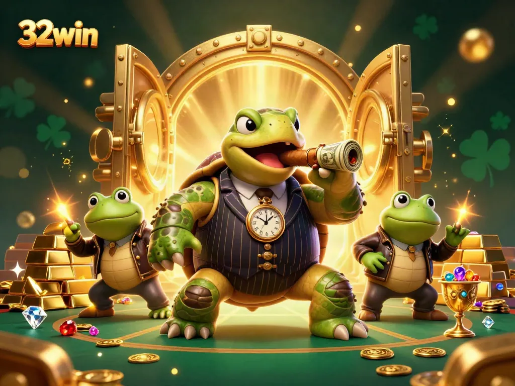 Experience the thrill of 32win with vibrant casino-themed 3D illustration showcasing excitement and rich graphics.